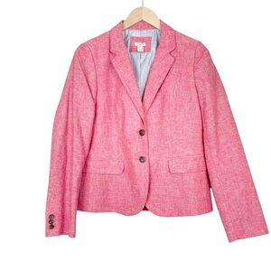 J. Crew Schoolboy Blazer Linen Cotton Seaside Coral Size 8
